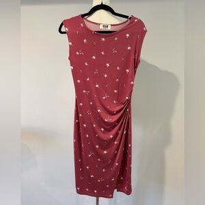 NWT Verse Sasha Knit Midi Dress - Pink with White Floral Size Small